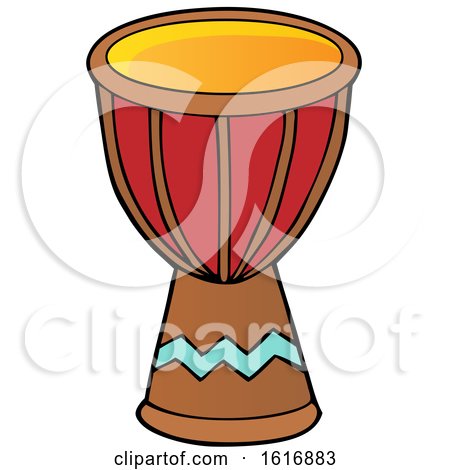 Clipart of a Tribal African Drum - Royalty Free Vector Illustration by visekart