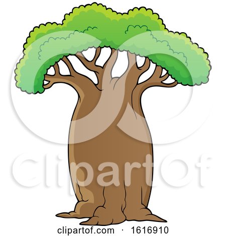 Clipart of a Baobab Tree - Royalty Free Vector Illustration by visekart