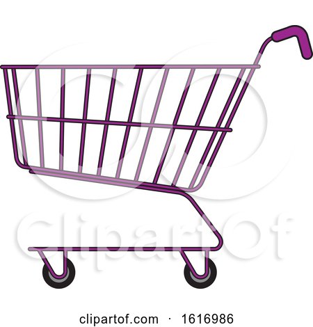 Clipart of a Purple Shopping Cart - Royalty Free Vector Illustration by Lal Perera
