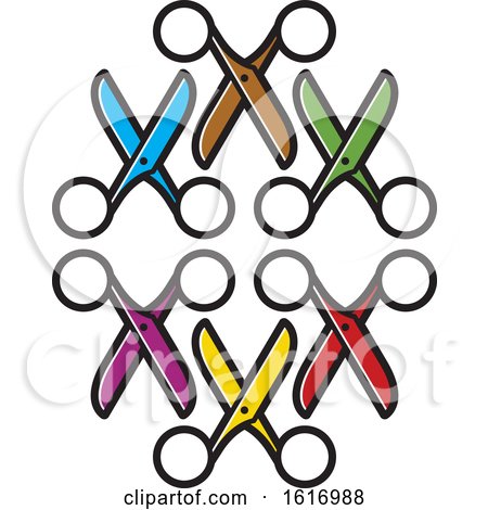 Clipart of Colorful Scissors - Royalty Free Vector Illustration by Lal Perera