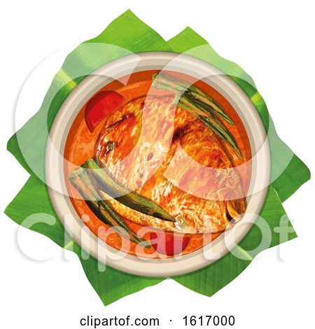 Clipart of a Fish Head Curry Meal - Royalty Free Vector Illustration by YUHAIZAN YUNUS