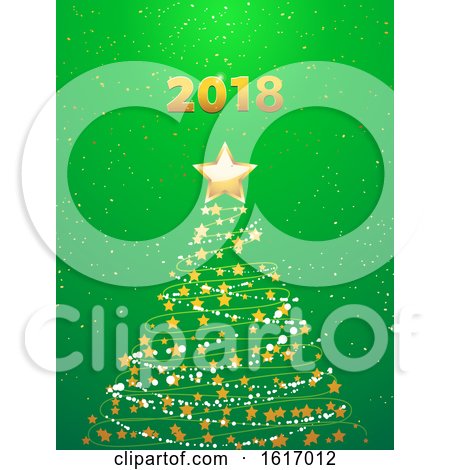 Chirstmas Abstract Tree and 2018 Background by elaineitalia