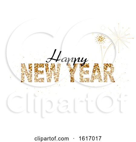 Clipart of a Happy New Year Greeting - Royalty Free Vector Illustration by dero