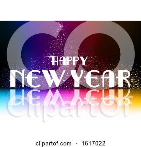 Clipart of a Happy New Year Greeting - Royalty Free Vector Illustration by dero