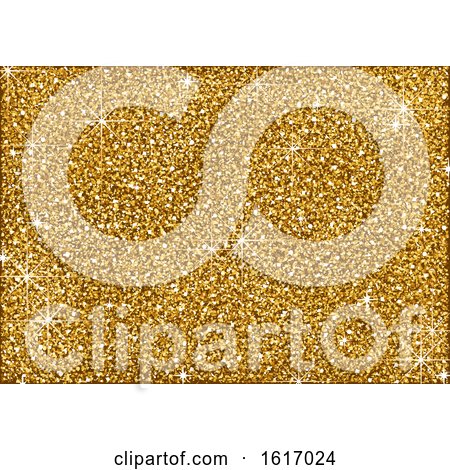Clipart of a Gold Glitter Background - Royalty Free Vector Illustration by dero