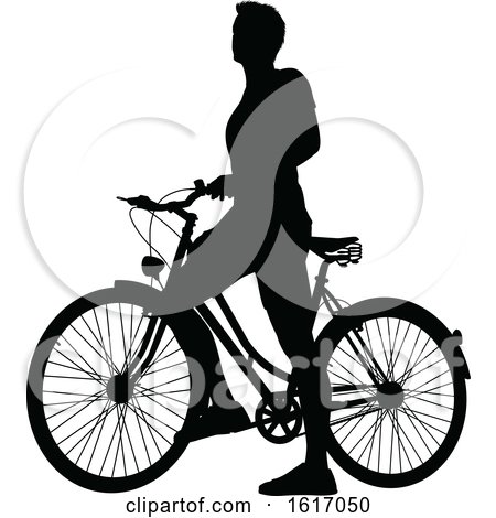 Man Riding a Bike by AtStockIllustration
