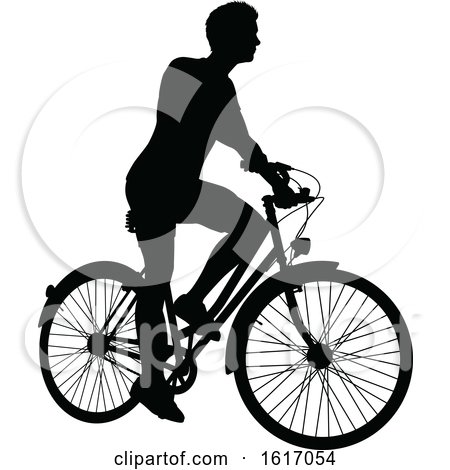 Man Riding a Bike by AtStockIllustration