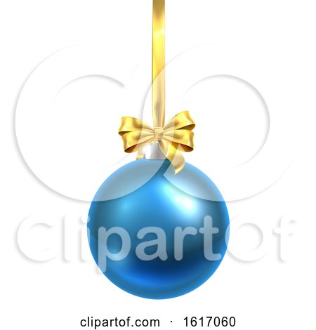 Bauble Christmas Ball Glass Ornament Blue by AtStockIllustration