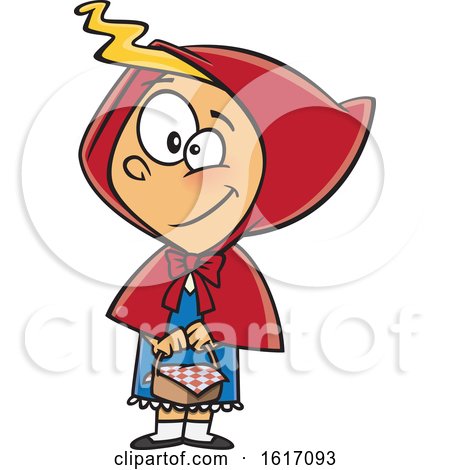 Clipart of a Cartoon Red Riding Hood Girl - Royalty Free Vector Illustration by toonaday