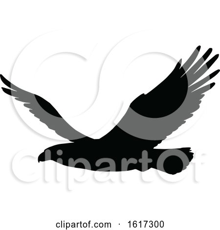 Silhouetted Flying Eagle by Vector Tradition SM