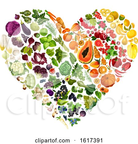 Heart Made of Colorful Produce by Vector Tradition SM