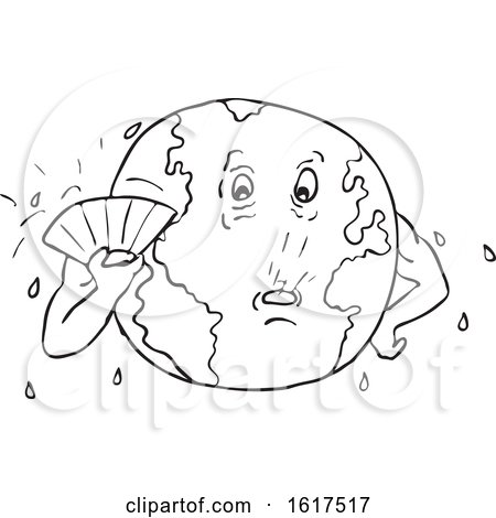 Earth Global Warming Drawing Black and White by patrimonio
