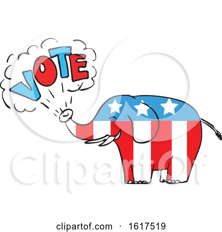 American Elephant Vote Drawing by patrimonio