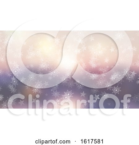 Christmas Background of Snowflakes and Stars by KJ Pargeter