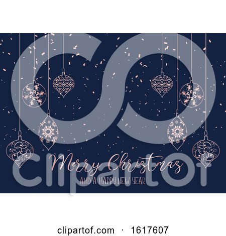 Christmas Background with Hanging Decorations by KJ Pargeter