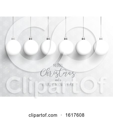 Christmas and New Year Background with Hanging Baubles by KJ Pargeter