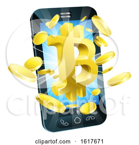 Mobile Phone Bitcoin Concept by AtStockIllustration