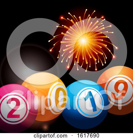 Bingo Lottery Balls 2019 and Fireworks by elaineitalia