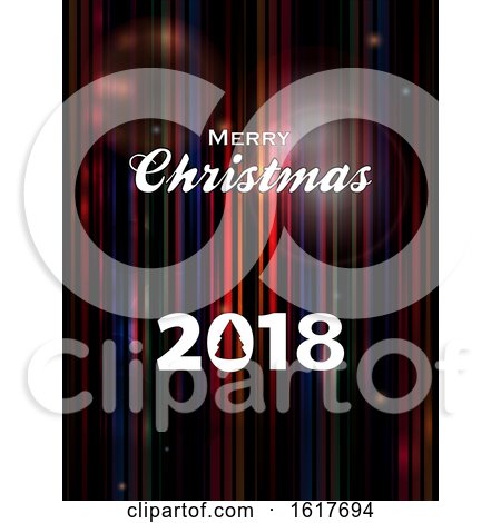 Christmas Glowing Striped Background with Text 2018 by elaineitalia