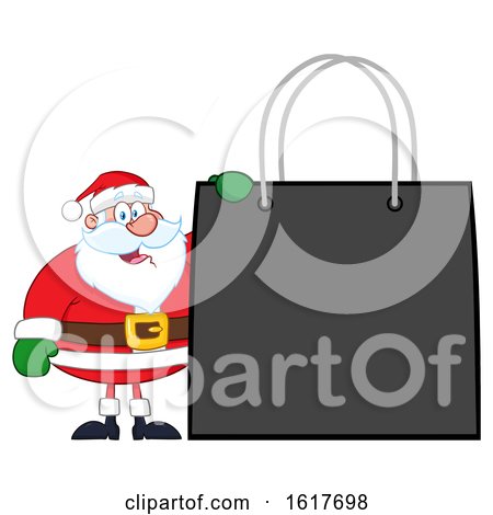 Black Friday Christmas Shopping Bag with Santa Claus by Hit Toon