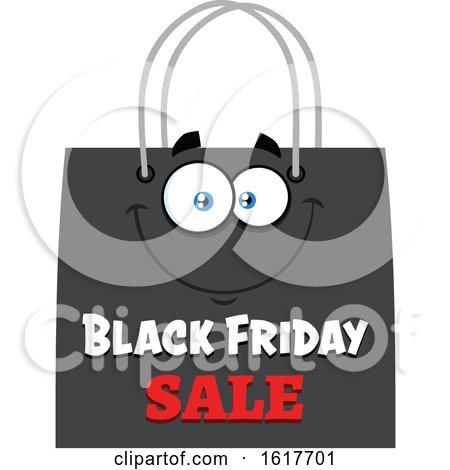 Black Friday Sale Shopping Bag Mascot by Hit Toon