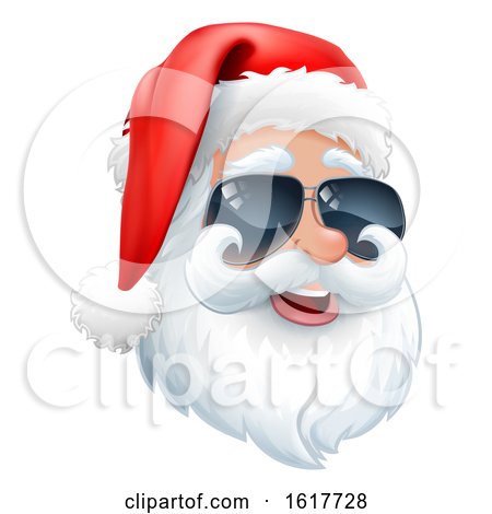 Cool Santa Claus Christmas Cartoon in Sunglasses by AtStockIllustration