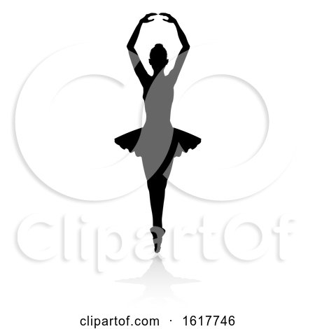 Ballet Dancer Silhouette Set, on a white background by AtStockIllustration