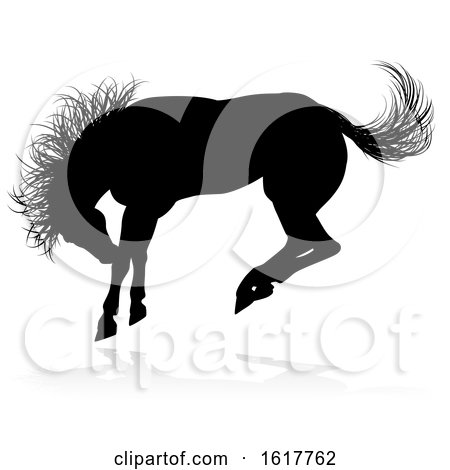 Horse Animal Silhouette, on a white background by AtStockIllustration