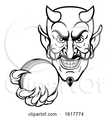 Devil Cricket Sports Mascot by AtStockIllustration