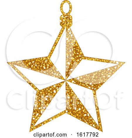 Golden Glitter Christmas Star Ornament by dero