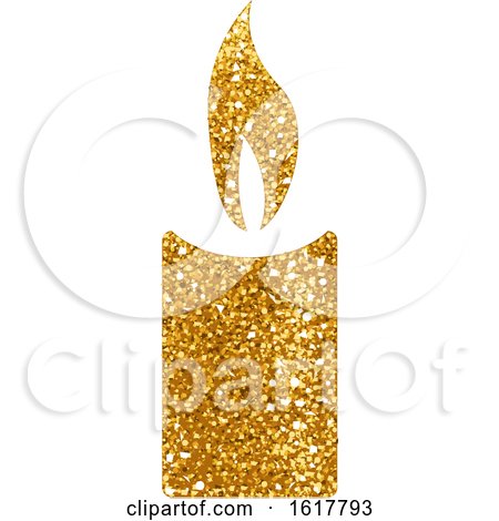 Golden Glitter Christmas Candle by dero