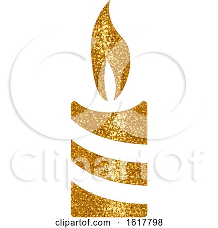 Golden Glitter Christmas Candle by dero