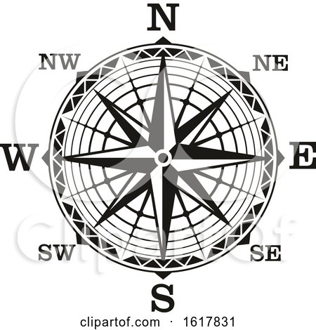 Black and White Compass by Vector Tradition SM
