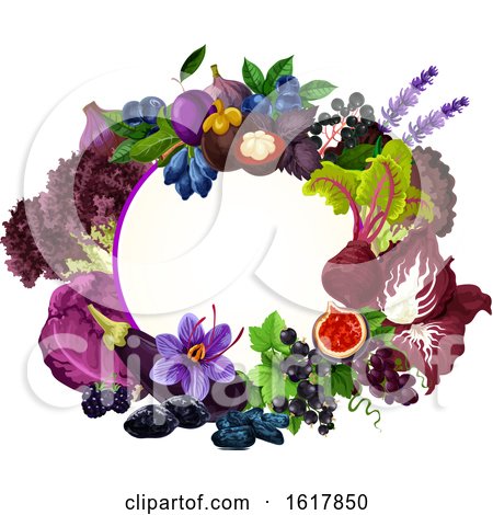 Frame with Purple Foods by Vector Tradition SM