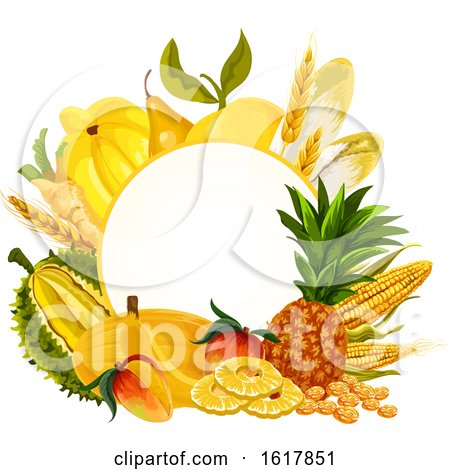 Frame with Yellow Foods by Vector Tradition SM