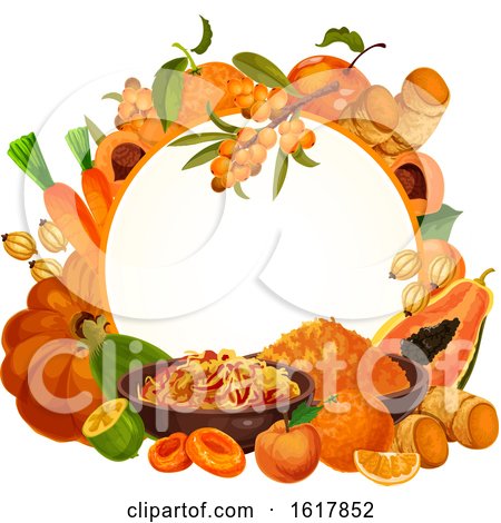 Frame with Orange Foods by Vector Tradition SM