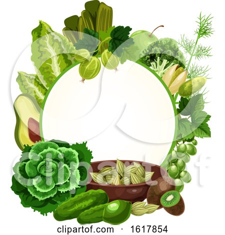 Frame with Green Foods by Vector Tradition SM