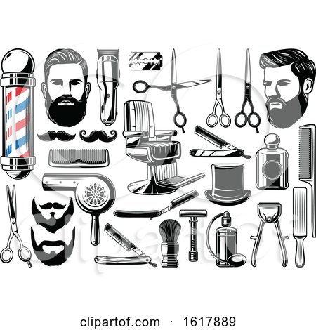Barber Shop Design Elements by Vector Tradition SM