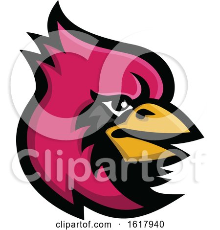Cardinal Bird Head Mascot by patrimonio