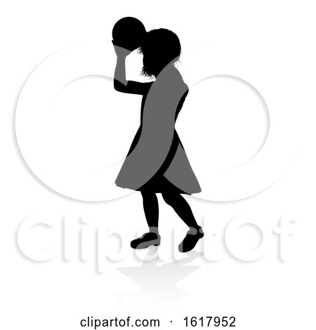 Child Silhouette, on a white background by AtStockIllustration