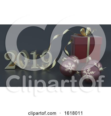 3D Render of Christmas and New Year Background by KJ Pargeter