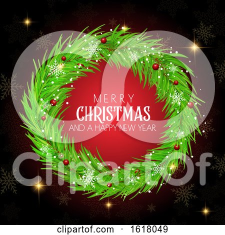 Christmas Wreath Background by KJ Pargeter