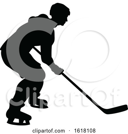 Hockey Player Sports Silhouettes by AtStockIllustration