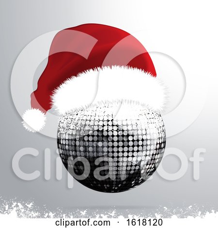 Christmas 3D Disco Ball with Santa Hat by elaineitalia