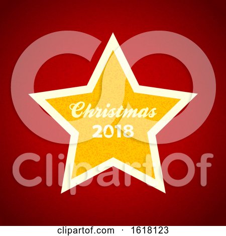 Christmas Yellow Star with Decorative Text on Red by elaineitalia