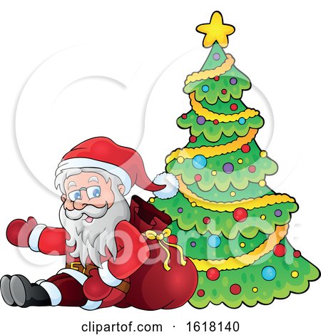 Christmas Tree with Santa by visekart