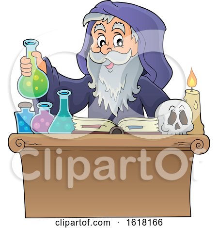 Wizard Performing Alchemy by visekart