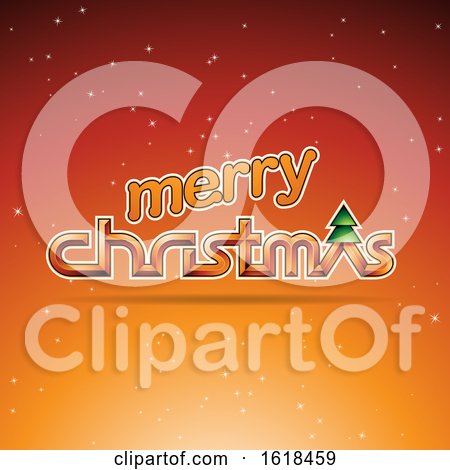 Merry Christmas Greeting in Orange by cidepix