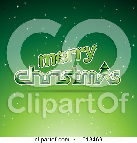 Merry Christmas Greeting in Green by cidepix