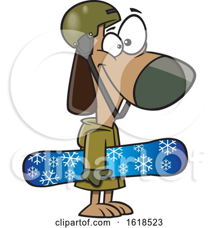 Cartoon dog snowboarder by toonaday